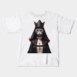 Nun cat design Kids T-Shirt